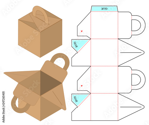 Box packaging die cut template design. 3d mock-up