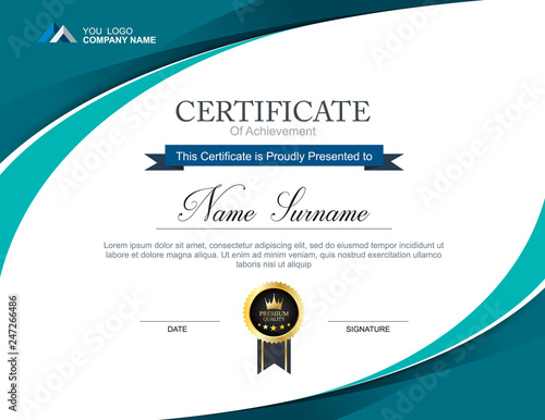 Vector certificate template