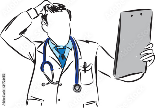 DOCTOR PROBLEMS GESTURE vector illustration