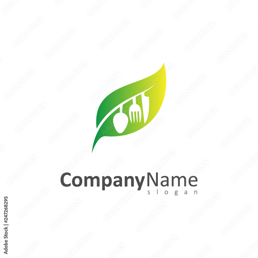 Obraz premium Healthy Food Logo, Healthy Food Logo, Restaurant Logo, Organic Food 