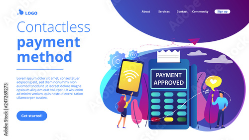 Website vibrant violet landing web page template.