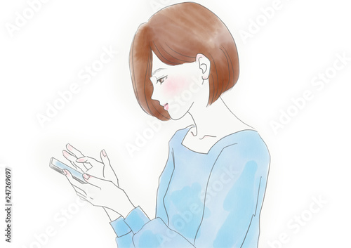 スマートフォンと女性