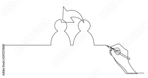 hand drawing business concept sketch of people connection