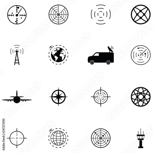 Radar icon set