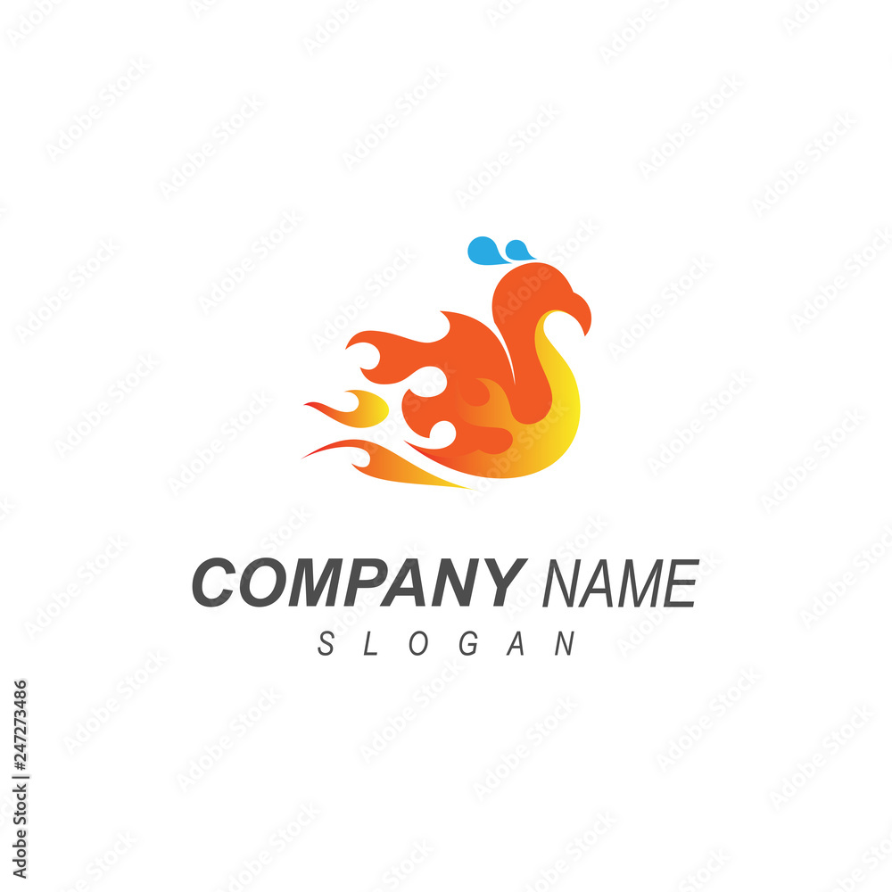 Obraz premium Phoenix Logo, Fire Bird Logo Design