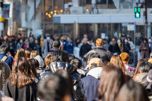 渋谷交差点の横断風景