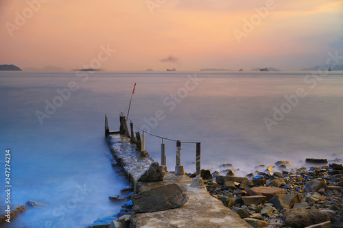 Dramatic sunset  at sandy bay photo