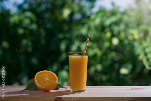 glass of freshly squeezed orange juice