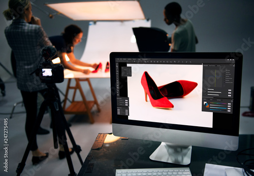 Product photography shoot of shoes photo