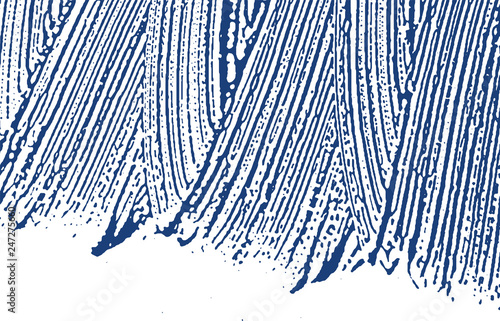 Grunge texture. Distress indigo rough trace. Emoti