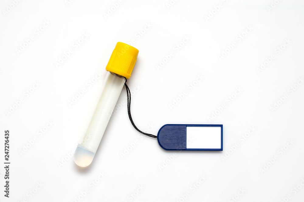 Fototapeta premium Blank tag label and test tube