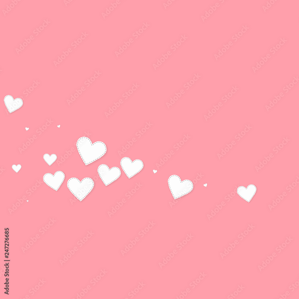 White heart love confettis. Valentine's day comet 