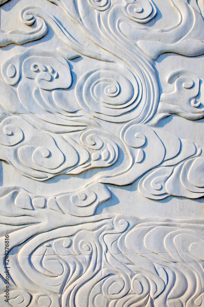 white marble cloud sculpture