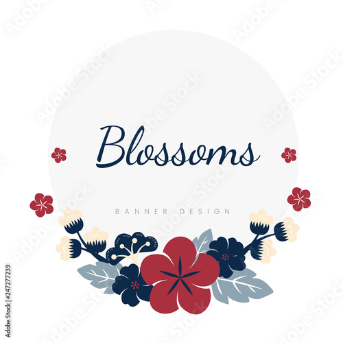 Japanese flowers frame