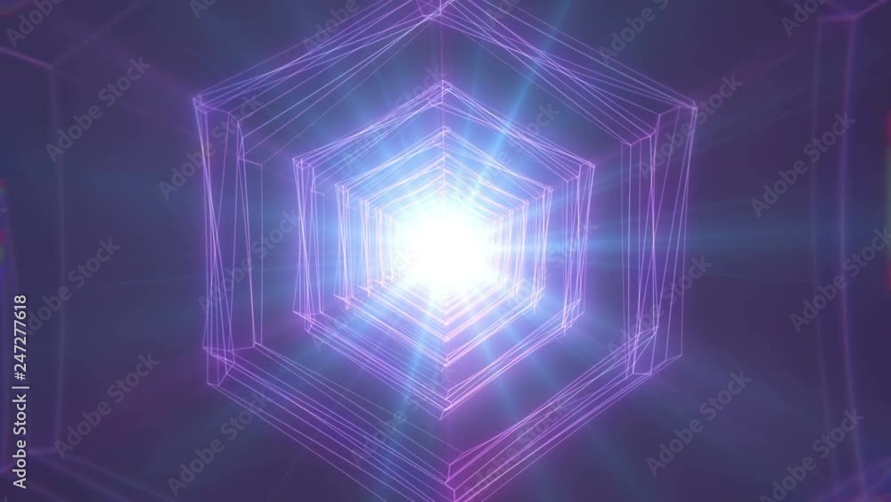 4K Abstract technology neon lines tunnel. pink and violet dots construction. Camera rotates and moves forward towards the white light. Dynamic background for project 4K Abstract technology neon lines tunnel. pink and violet dots construction. Camera rotates and moves forward towards the white light. Dynamic background for project