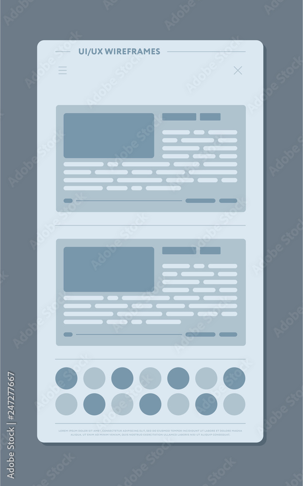 Vector illustration of modern network page with two publications Vector illustration of modern network page with two publications