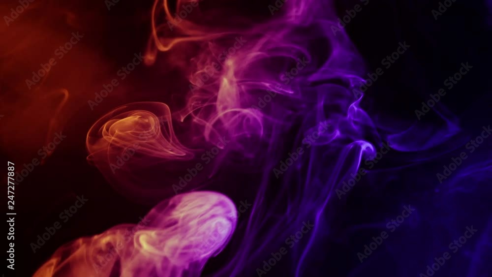 Purple and blue mixed smoke black background Purple and blue mixed smoke black background