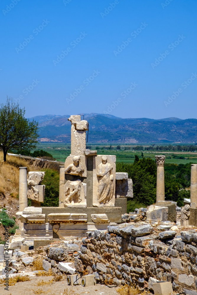 Antique objects and structures in Ephesus, Selcuk, Turkey