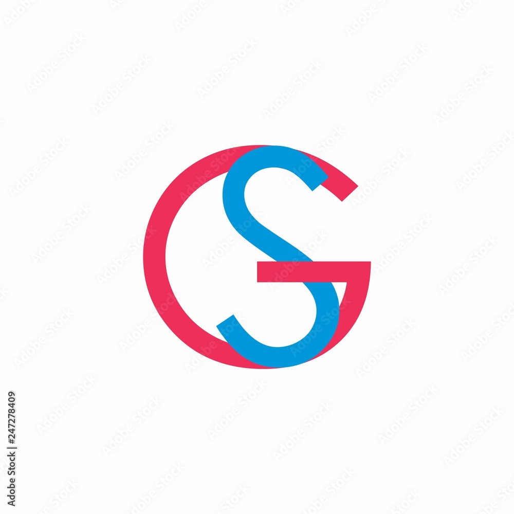 letters gs simple linked logo vector letters gs simple linked logo vector