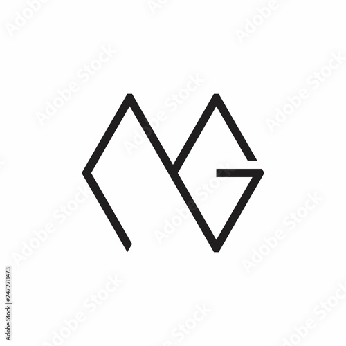 abstract letter mg simple line logo vector
