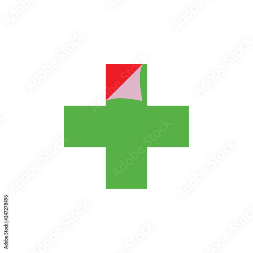 plus medical flake design logo vector