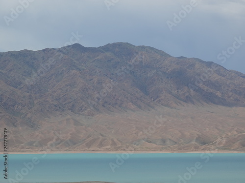 The ruins of the old settlement at the reservoir Bartogai. Kazakhstan. photo