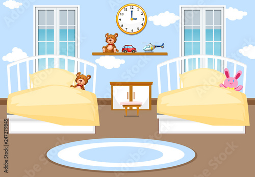 Interior kids bedroom background