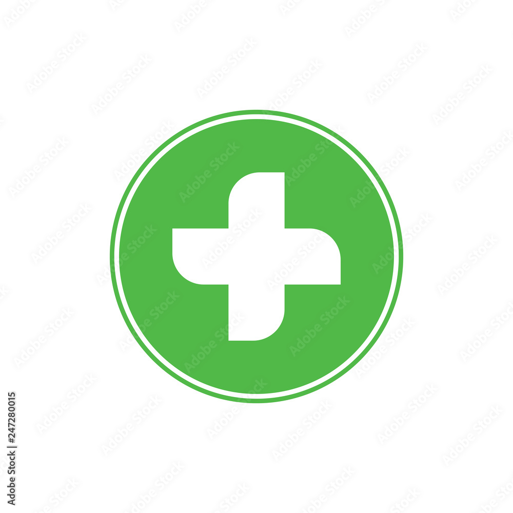 simple curves plus medical logo vector simple curves plus medical logo vector