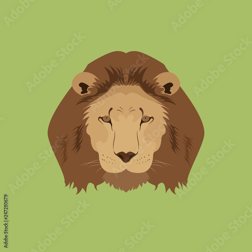 Fototapeta Naklejka Na Ścianę i Meble -  Lion Leo Head Vector and Icon