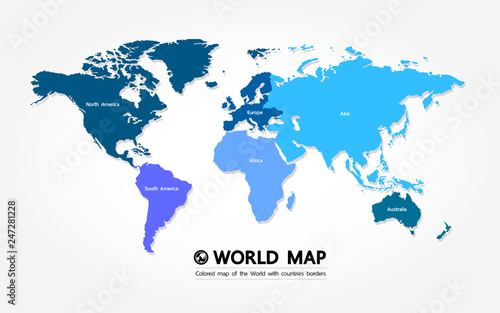 Grand world map graphic element vector illustration.