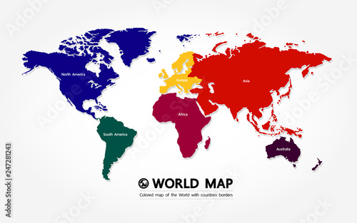 Grand world map graphic element vector illustration.