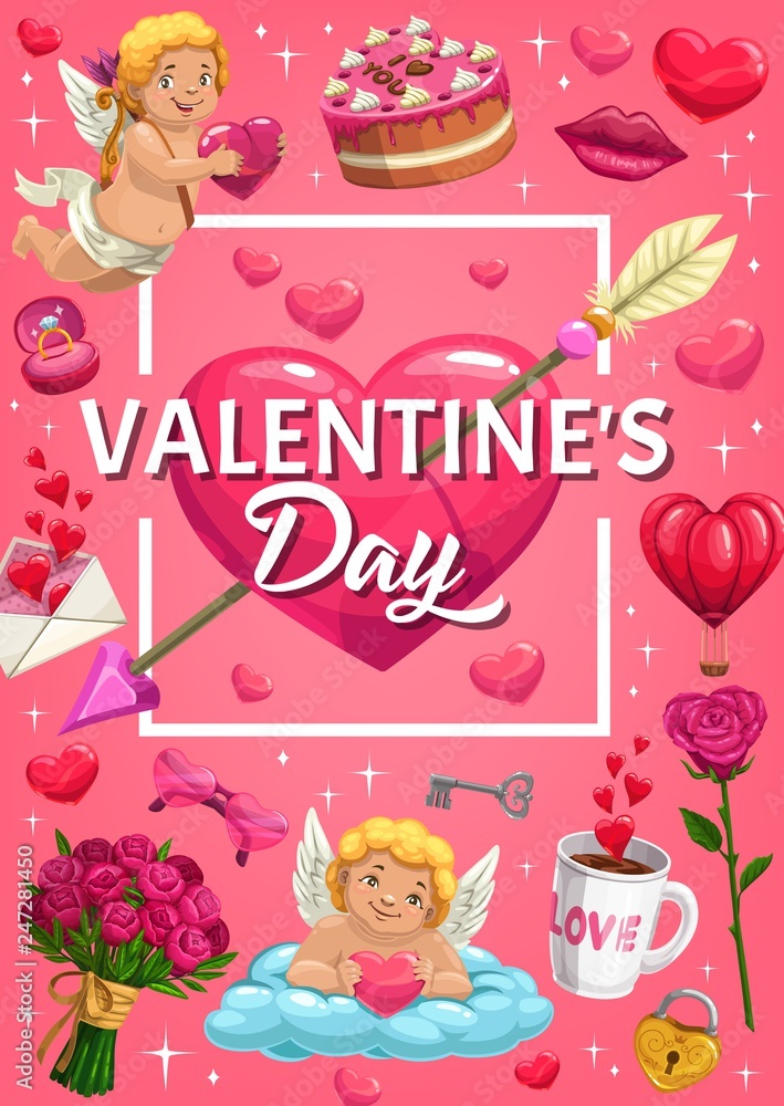 Heart with love arrow of Cupid. Valentines Day Heart with love arrow of Cupid. Valentines Day