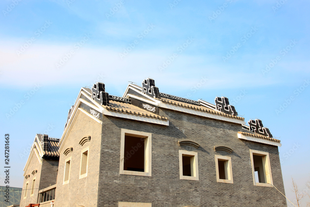 Chinese style traditional gray architecture