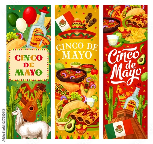Mexican flag Cinco de Mayo food and fiesta symbols