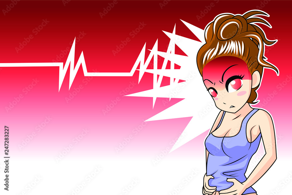 Character cartoon angry girl vector illustration Character cartoon angry girl vector illustration