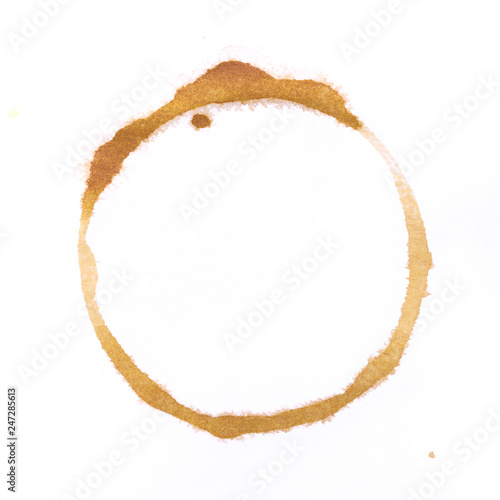 tee or coffee cup rings isolated on a white background.