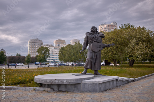 Yekaterinburg, Russia - June 19, 2019. monument to the famous Soviet singer Vladimir Mulyavin