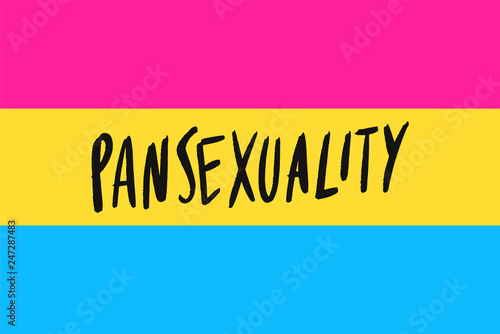 Pansexual movement lgbt symbol color flat flag. Sexual minorities, gays and lesbians