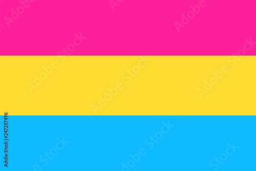 Pansexual movement lgbt symbol color flat flag. Sexual minorities, gays and lesbians