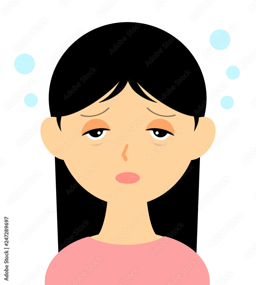 寝不足の女性 寝不足の女性