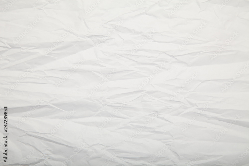 White crumpled paper texture. White crumpled paper texture.