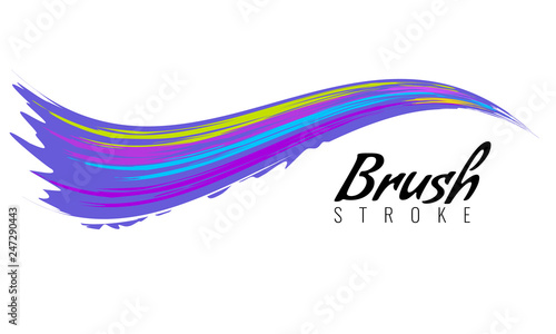 Watercolor brush stroke or acrylic paint smear. Art cover drawing theme symbol. Vector illustration.