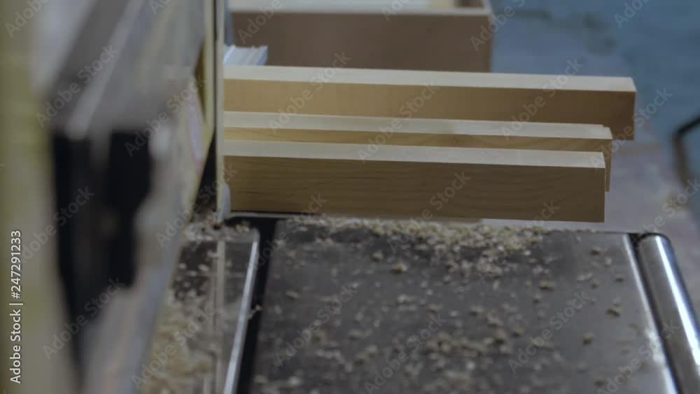 Process of woodworking boards on the machine Process of woodworking boards on the machine