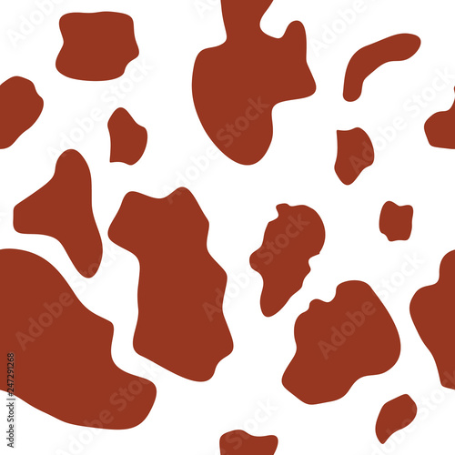 Seamless small and big dot, pattern for textile design. Seamless background of cow spots. squarel backdrop, brown chaotic spots isolated on white. 