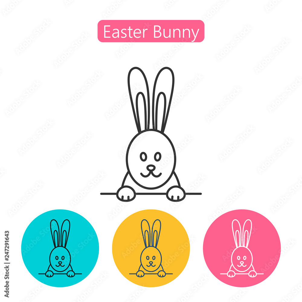 Obraz premium Easter Bunny line icon.