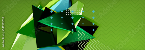 3d triangular shapes geometric background. Origami style pattern with triange shapes for decorative design. Poster design. Line design. Modern presentation template