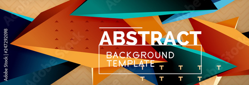 3d triangular shapes geometric background. Origami style pattern with triange shapes for decorative design. Poster design. Line design. Modern presentation template