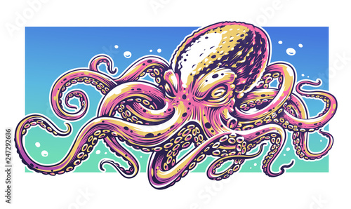Octopus Graffiti Vector Art