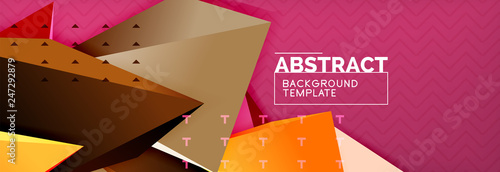 3d triangular shapes geometric background. Origami style pattern with triange shapes for decorative design. Poster design. Line design. Modern presentation template