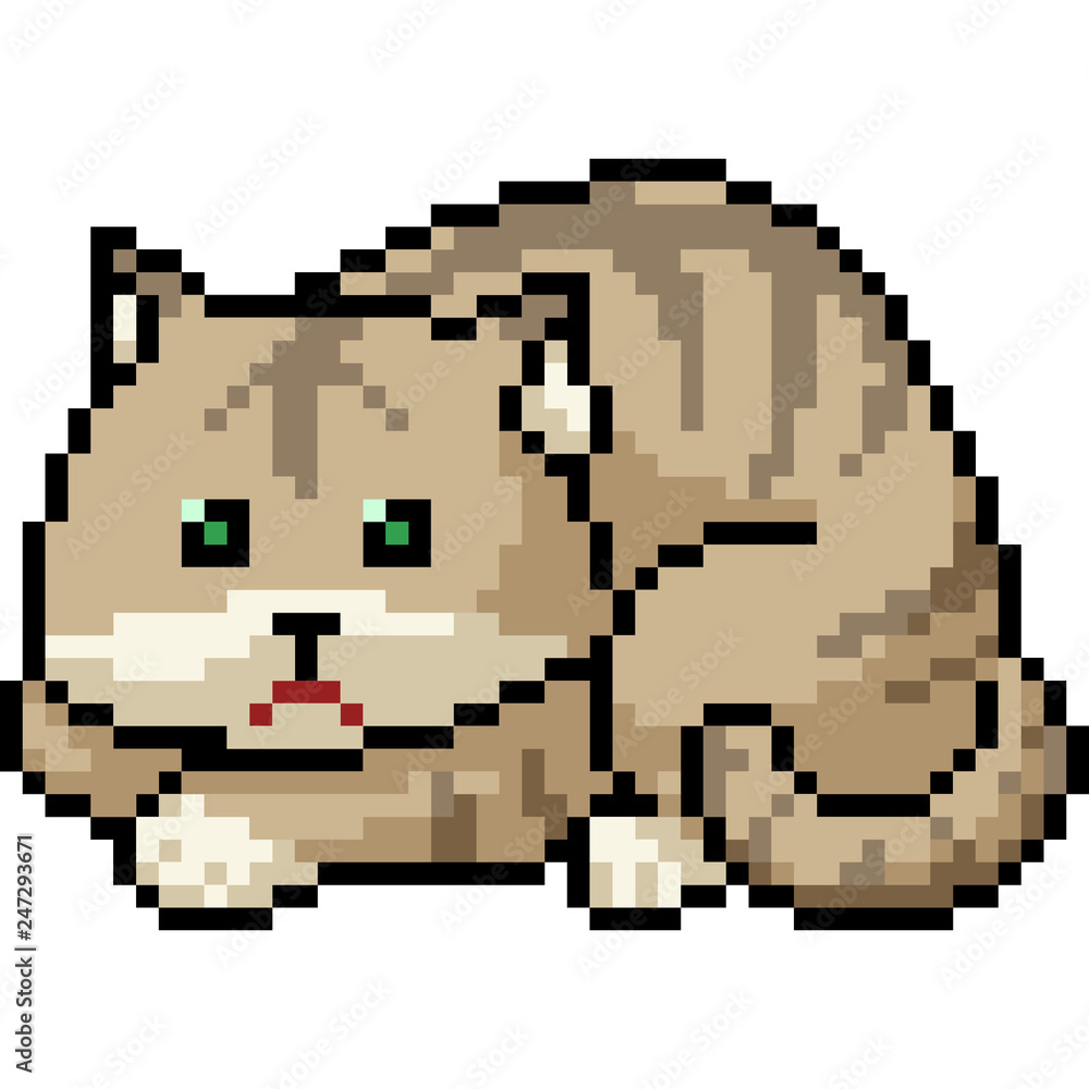 Premium AI Image  cute cat pixel art